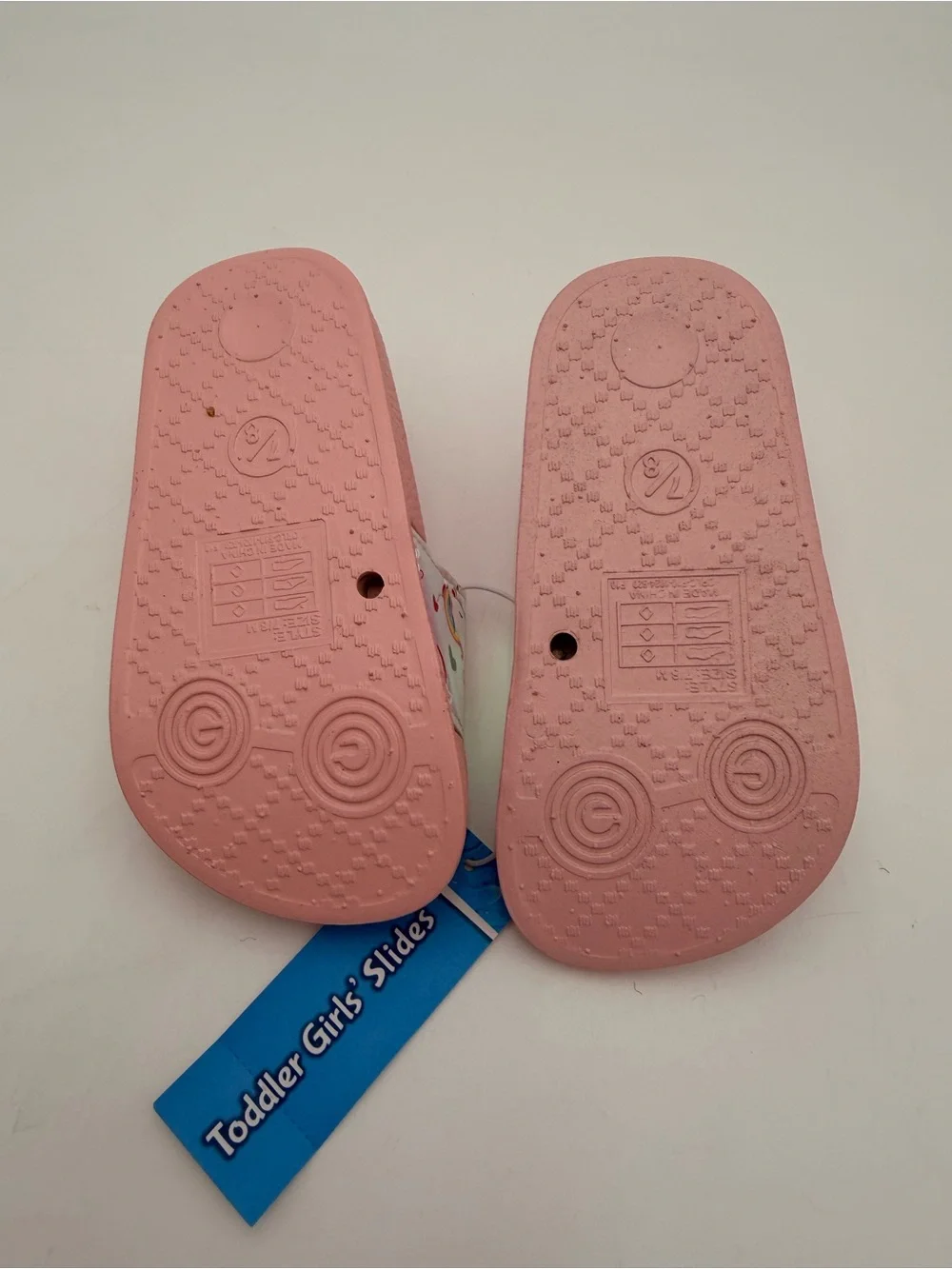 Kids Pink Unicorn Slide Sandals 7/8